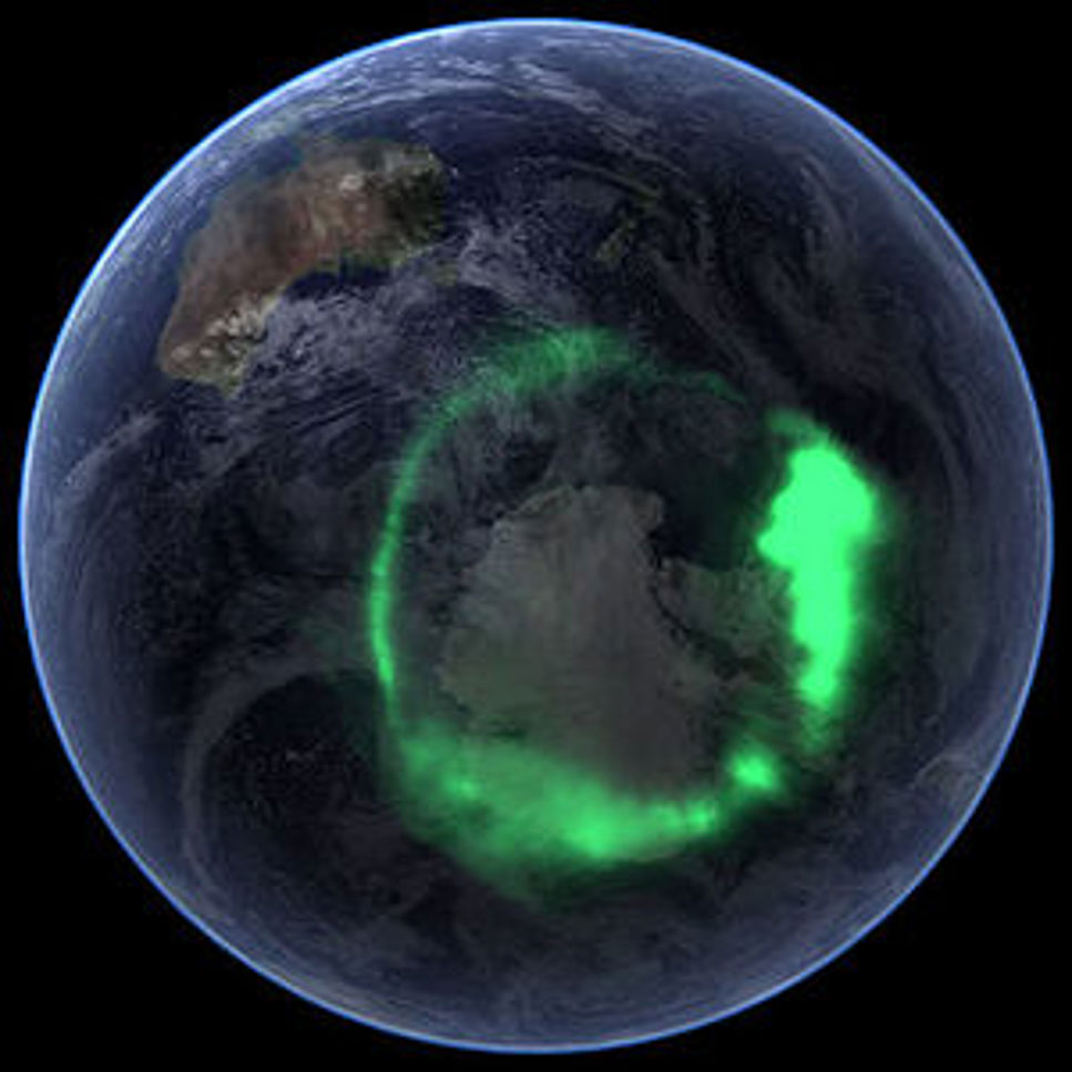 Sydskensovalen avbildad i ultraviolett ljus av satelliten IMAGE.