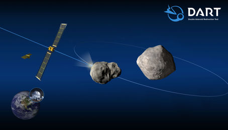 Asteroiden DART. Illustration.