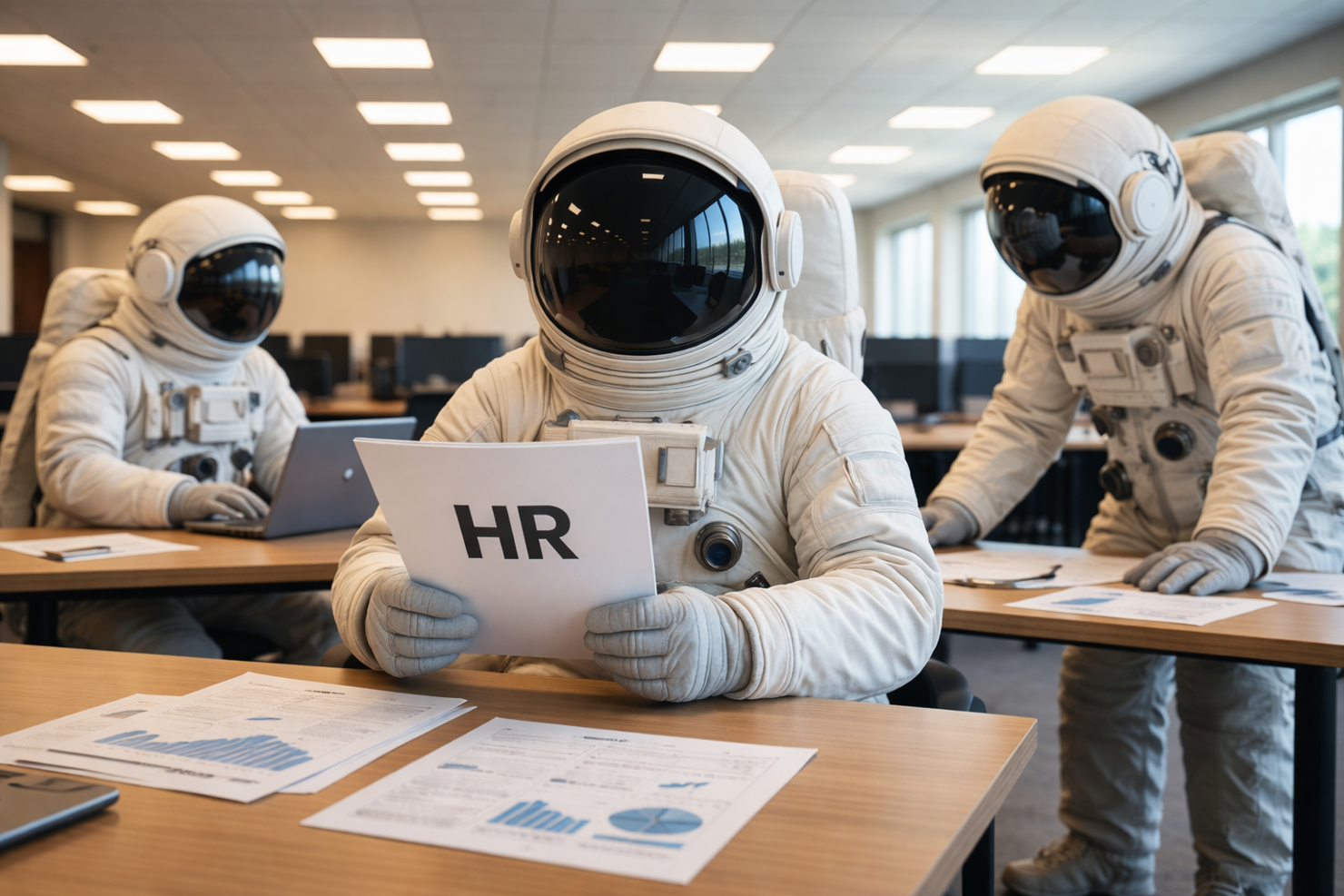 Astronauter i ett kontor