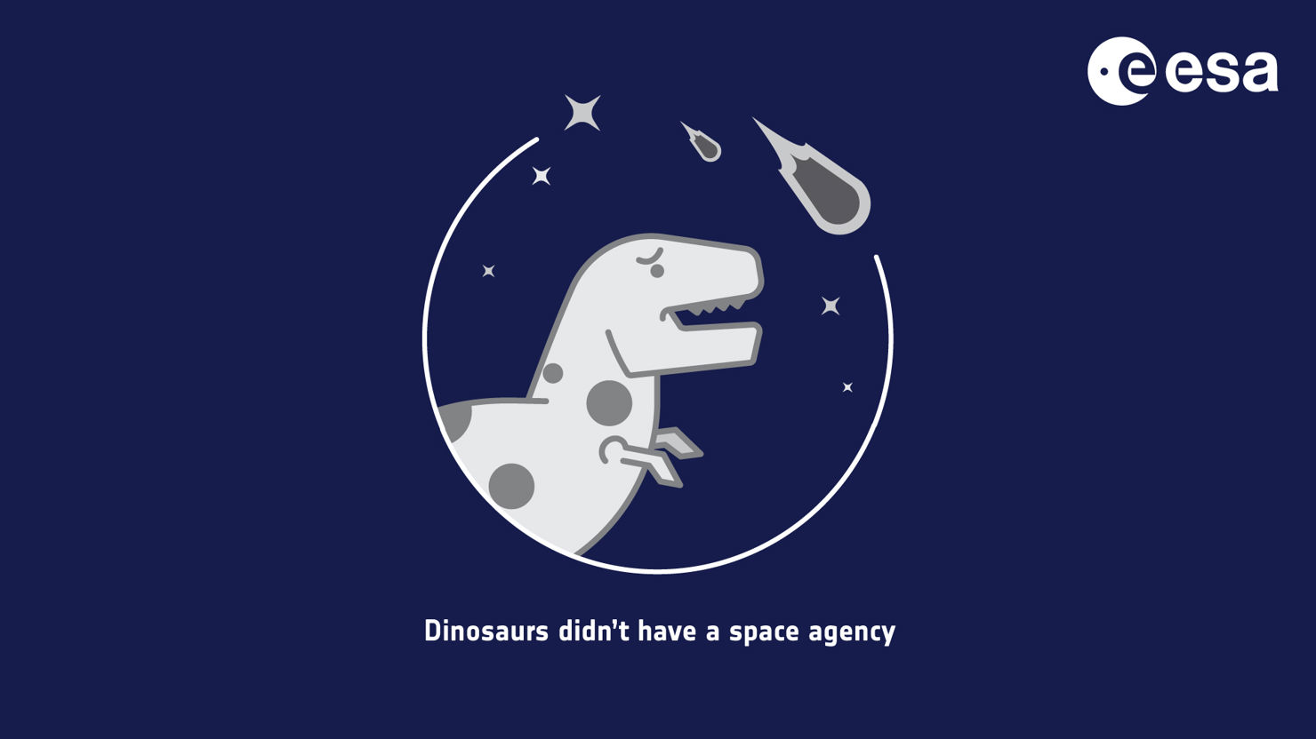 Dinosaurs_didn_t_have_a_space_agency.jpg En tecknad dinosaurie som aktar sig för en asteroid.
