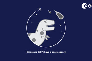 Dinosaurs_didn_t_have_a_space_agency.jpg En tecknad dinosaurie som aktar sig för en asteroid.