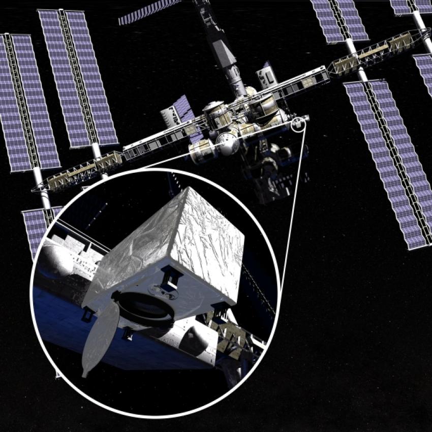 Cloud-Aerosol-Transport System (CATS) sitter fäst på ISS