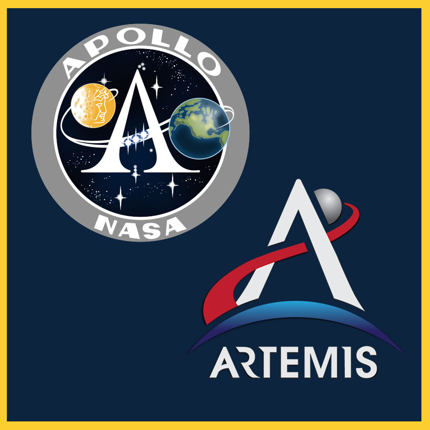 Uppdraget Artemis och Apollo logotyper