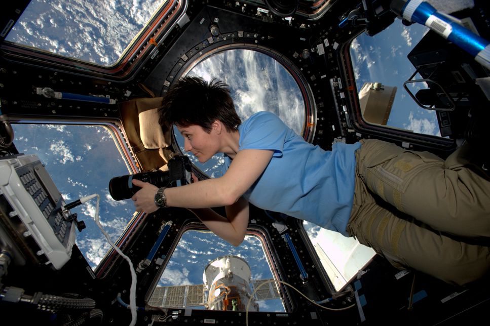 Astronauten Samantha Cristoforetti ombord på den Internationella Rymdstationen 