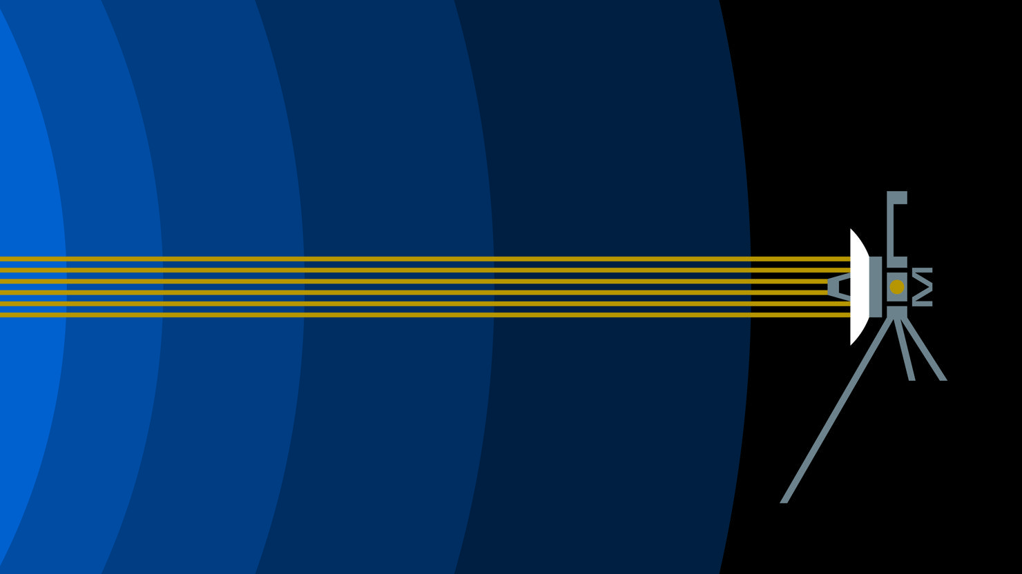 Illustration av Voyager 2 i yttre rymden.