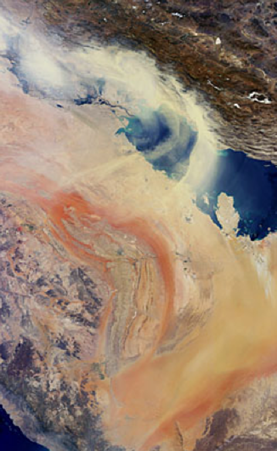 Sandstorm fotad av Envisat