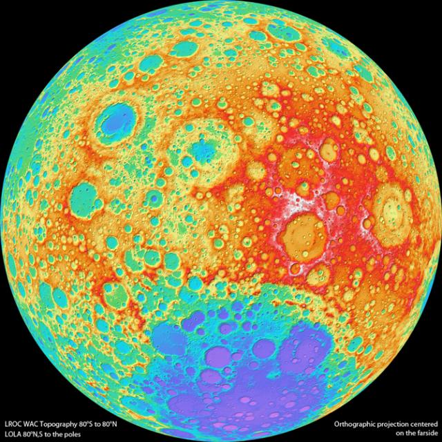 Dagens bild: En topografisk karta över månen 