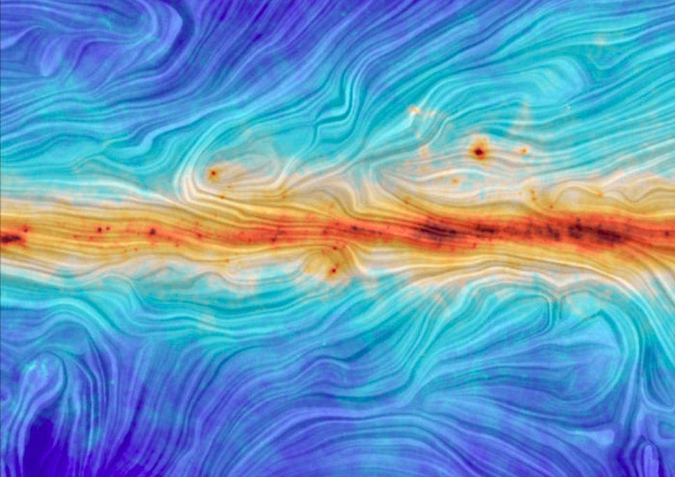 Vintergatans magnetfält ser ut som en Vincent van Gogh-tavla
