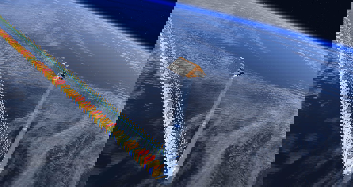 Illustration av Copernicus Sentinel-6, som använder radarimpulser för att genomföra mätningar av havsytan.