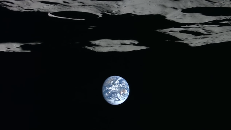 Häftig bild av jorden tagen från månen