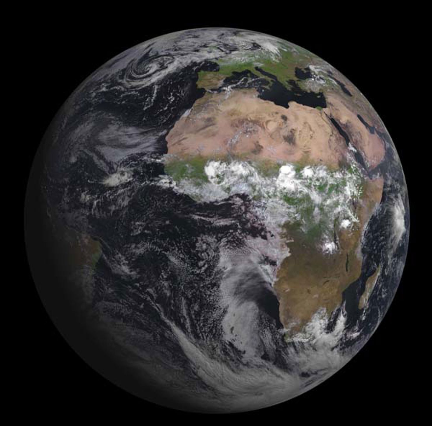 Första bilden från MSG-3 av jorden. 