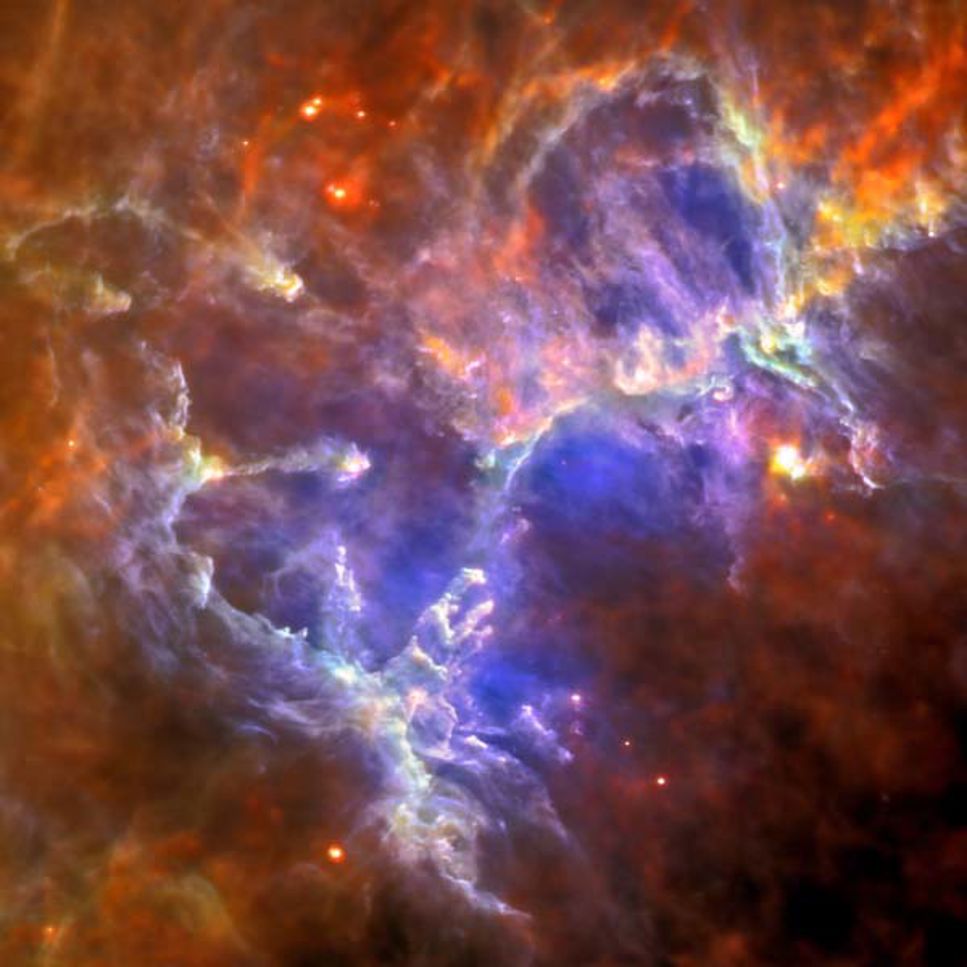 Herschelbild av Eagle nebulosan