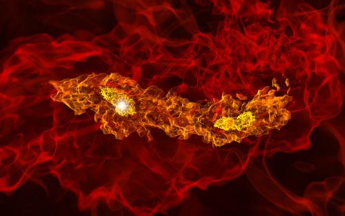 Tunn och jämn gas som bildats ca 200 miljoner år efter big bang