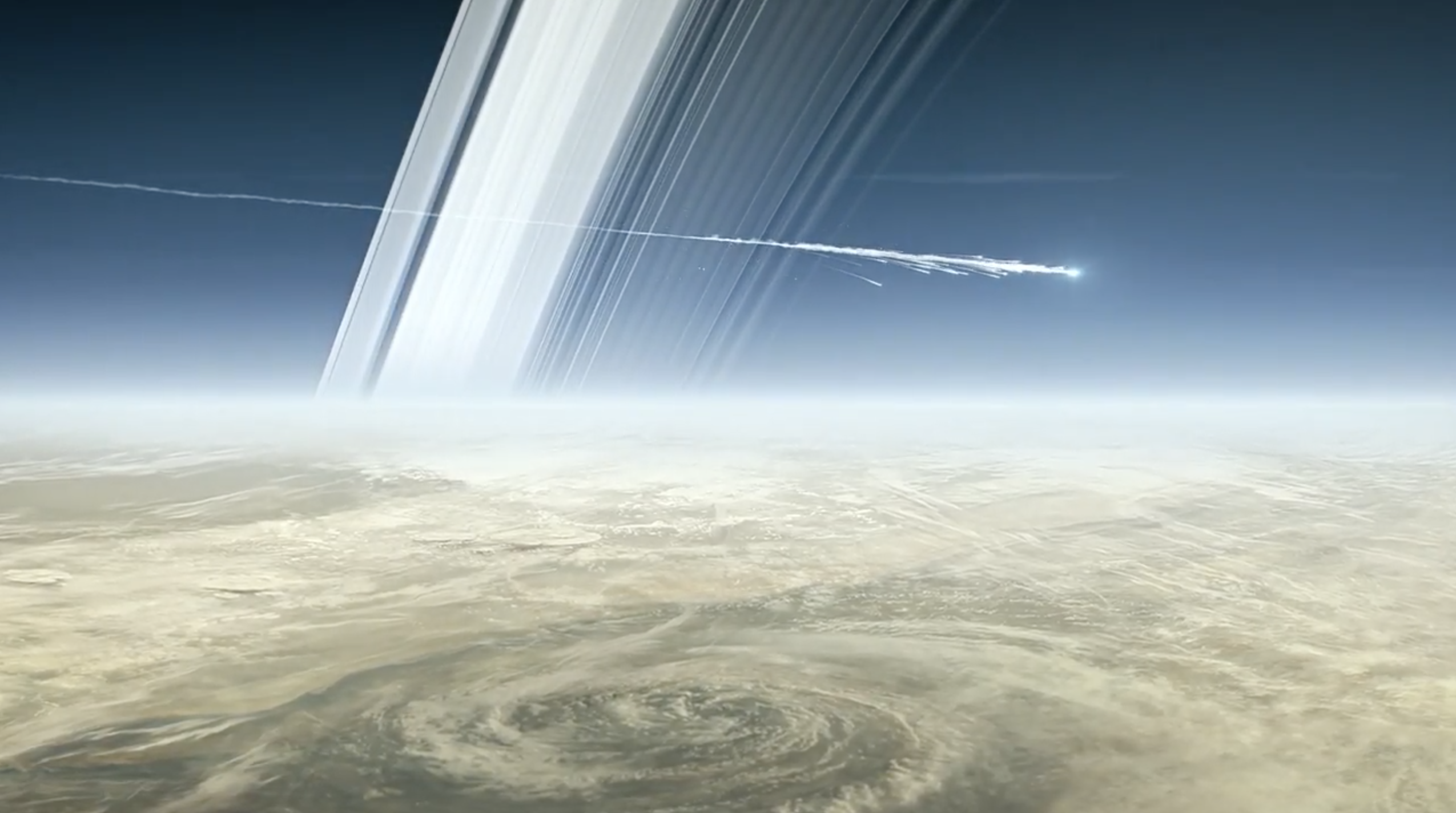 Rymdsonden Cassini bryts s&#xF6;nder och brinner upp i Saturnus atmosf&#xE4;r.