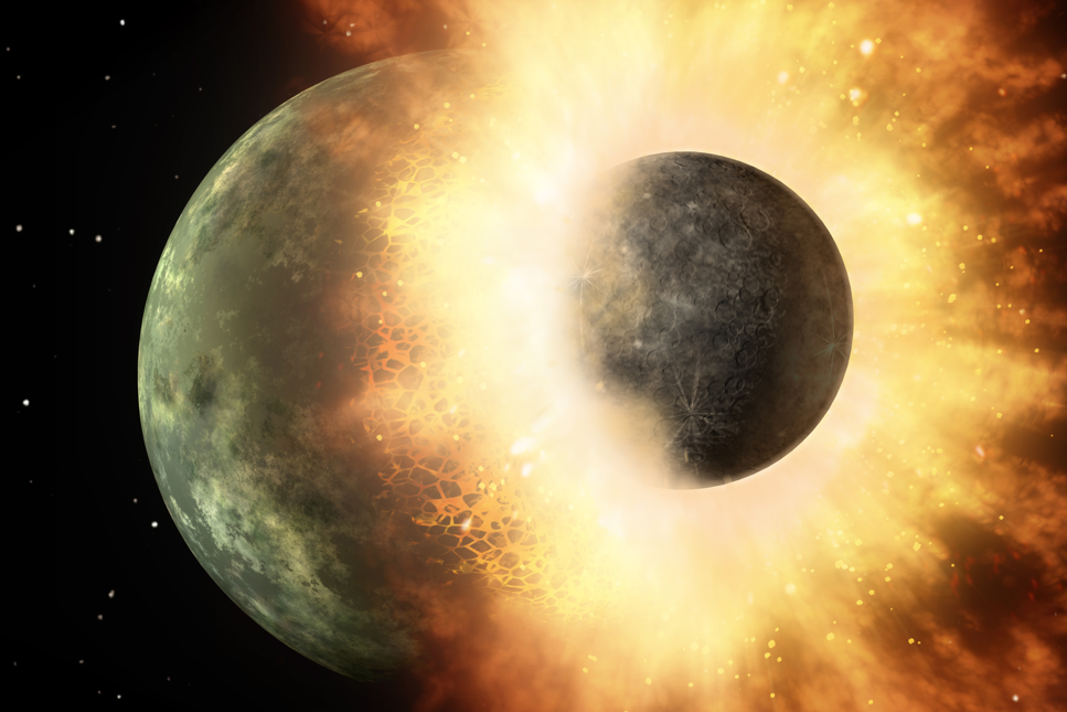 Planetkollisionen som bildade månen möjliggjorde livet på jorden
