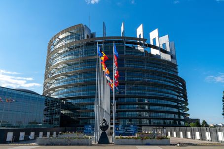 EU konsultation.jpg Ett stort hus med flaggstänger framför