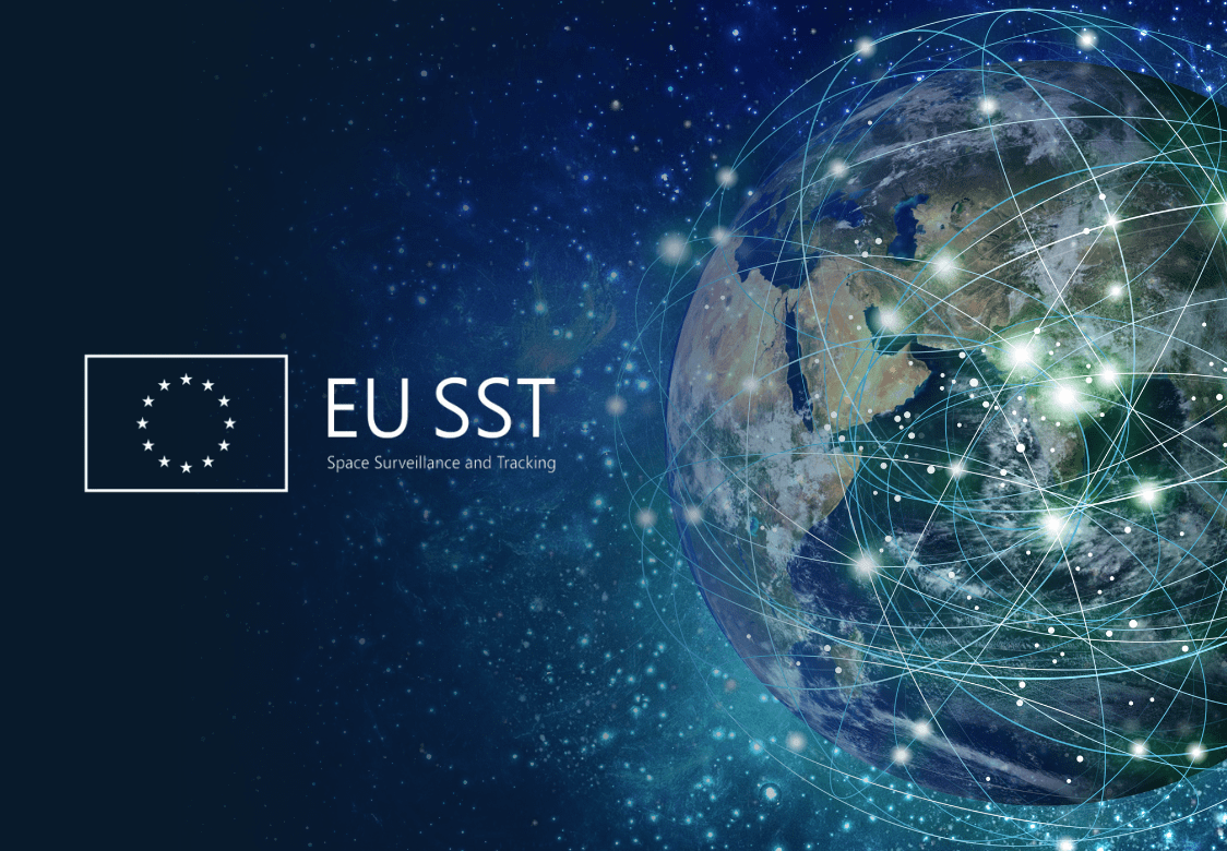 En illustration av jorden med texten EU SST över