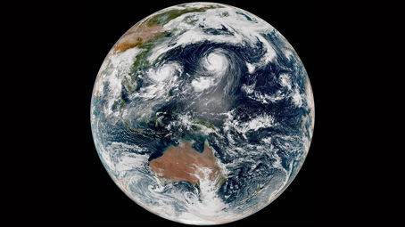 jorden sedd från vädersatellit