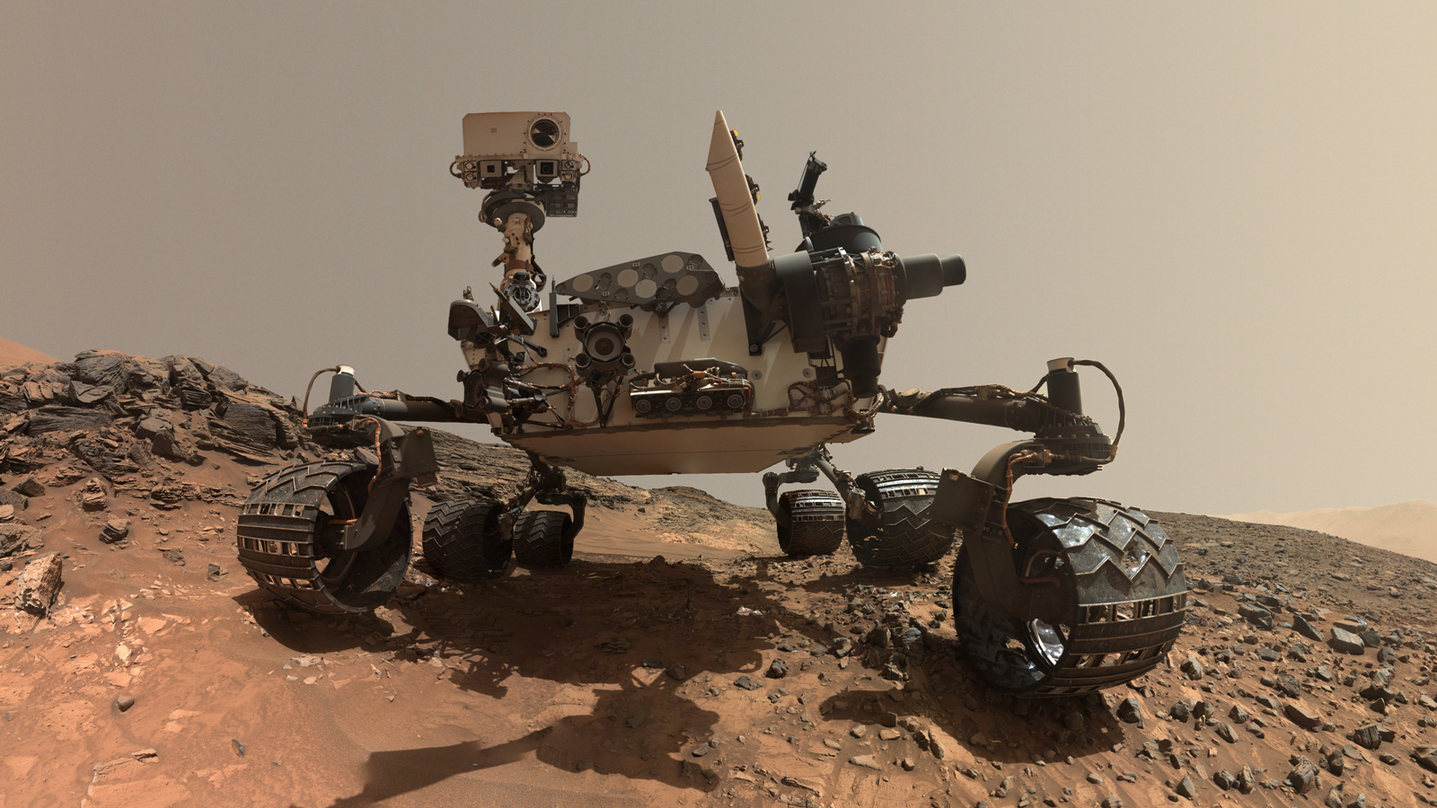 En Mars-selfie tagen av Curiosity.