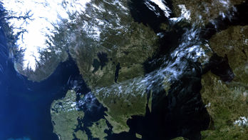 Norra Europa från satellit