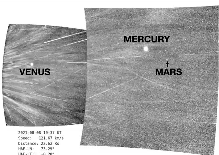 Venus, Merkurius, Mars